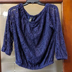 Rue 21, Purple Lace Blouse, Size XL